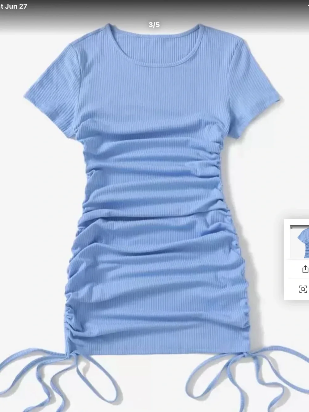 SHEIN grey Ribbed Ruched Mini Dress - Picture 1 of 6